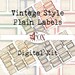 Vintage Style Plain Labels DIGI19 48 