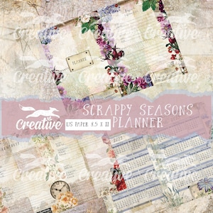 Scrappy Seasons Printable Planner Kit, DIGI21 40. US PAPER SIZE 8.5 x 11