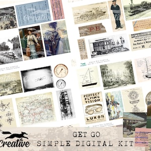 GET GO, eenvoudig reisthema, kortstondige dagboek/scrapbooking, afdrukbare kit DIGI23 33