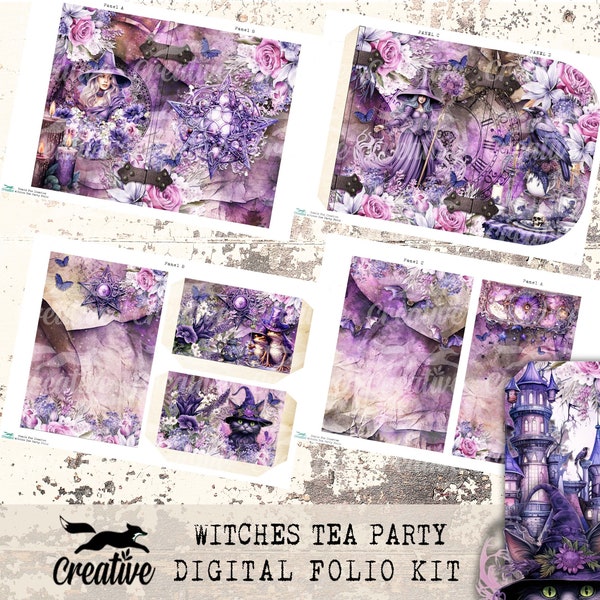Witches Tea Party Folio, Digital Kit, DIGI23 36