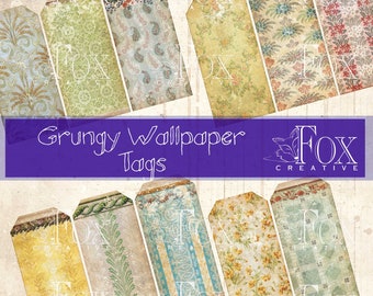 Grungy Wallpaper Tags, Digital Kit DIGI20 61