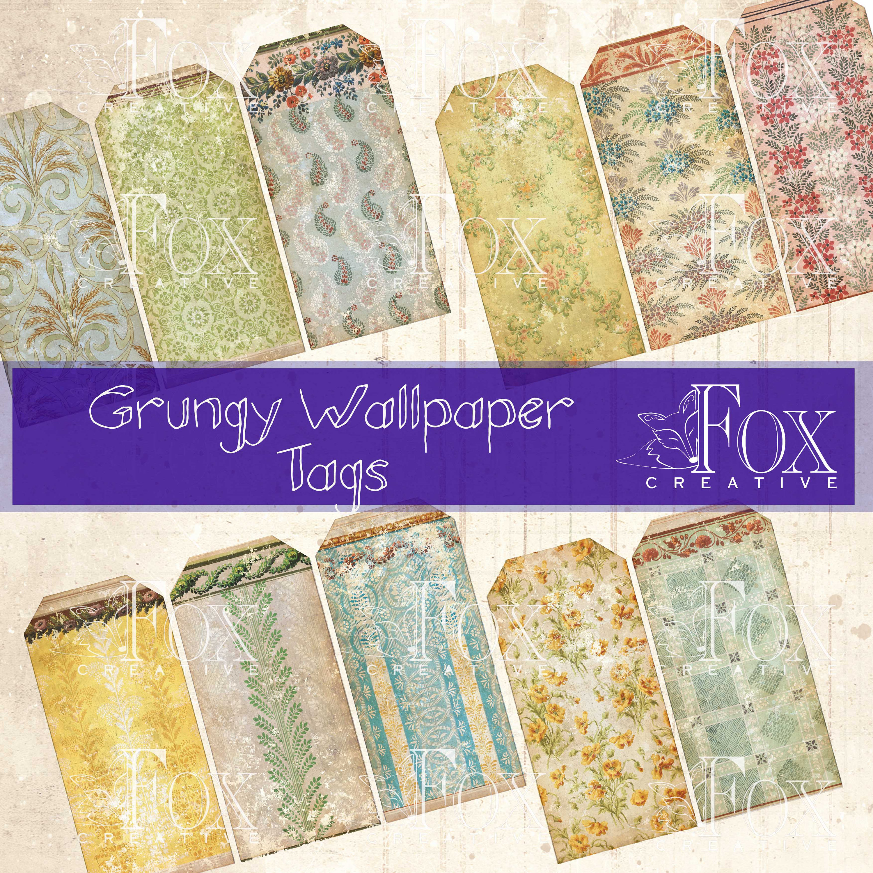 Grungy Wallpaper Tags, Digital Kit DIGI20 61