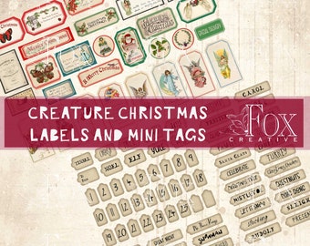 Creature Christmas Labels and Mini Tag Digital Kit DIGI20 56