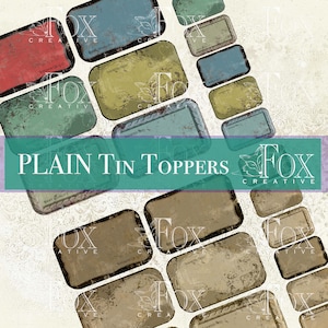 PLAIN: Tin Toppers Set 1, Digital Kit, DIY Gift Idea, Junk Journal/Scrapbook Kit, Vintage Tin Tags DIGI20 50