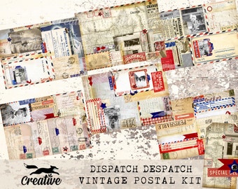 DISPATCH DESPATCH - All in One Digital Journal Kit, Printable Scrapbook Papers, Postal Theme Digital Kit DIGI23 22