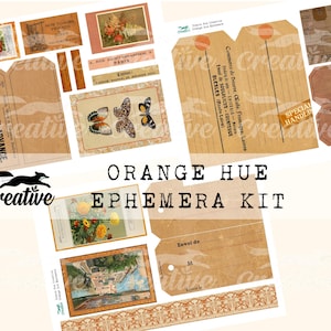 Ephemera oranje tint, digitale kit, DIGI22 38