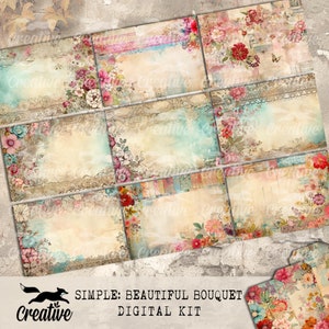 Kit de diario digital/álbum de recortes SIMPLE Beautiful Bouquet, DIGI24 24