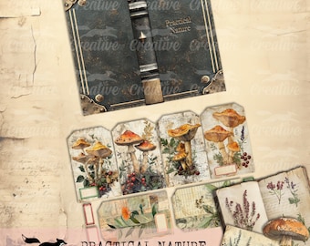 PRAKTISCHE NATUR Ephemera, Druckbares Botanical Junk Journal Kit, digitaler Download für Scrapbooking & Collage DIGI25 15