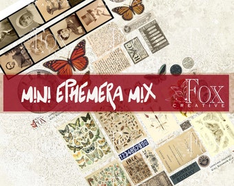 Mini ephemera Mix Digital Kit. Mini Ephemera Folder. DIGI20 45