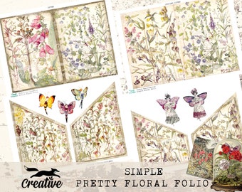 SIMPLE Pretty Floral Folio, Digital Folio, Digital Journal/Scrapbooking Kit DIGI23 26