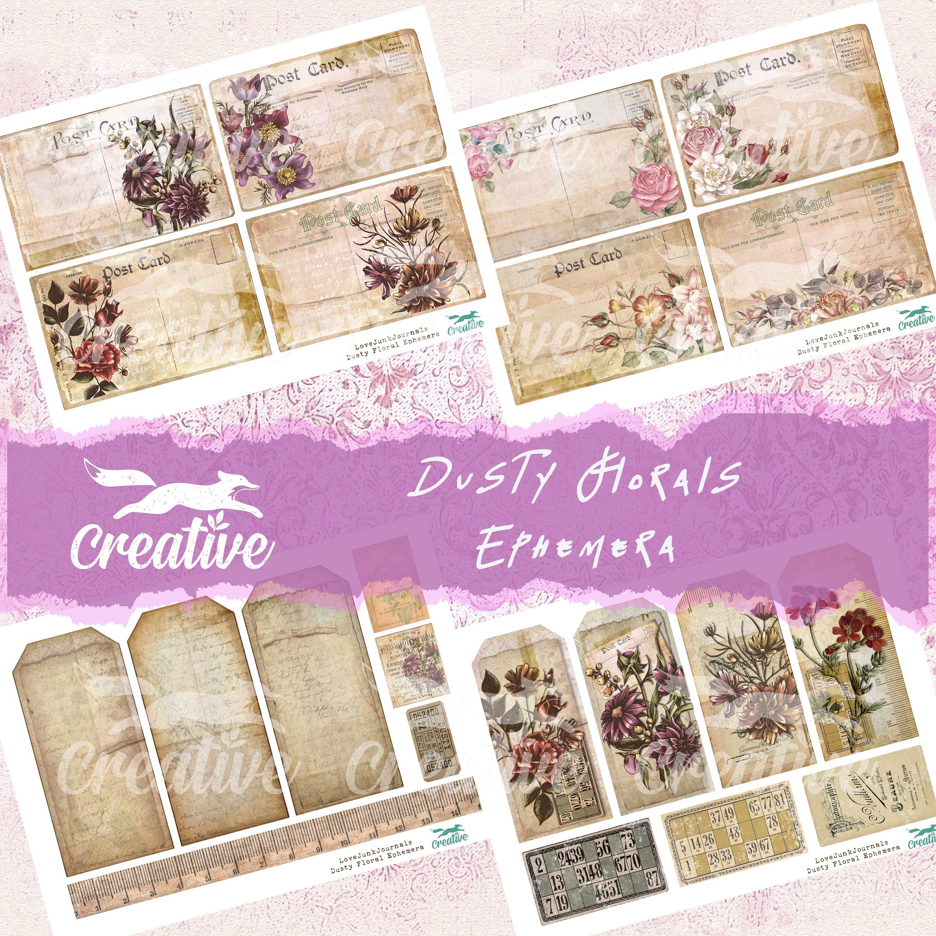 Dusty FLorals Digital Ephemera, DIGI21 31