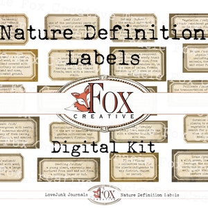 Nature Definition Labels, Digital Labels. DIGI19 94