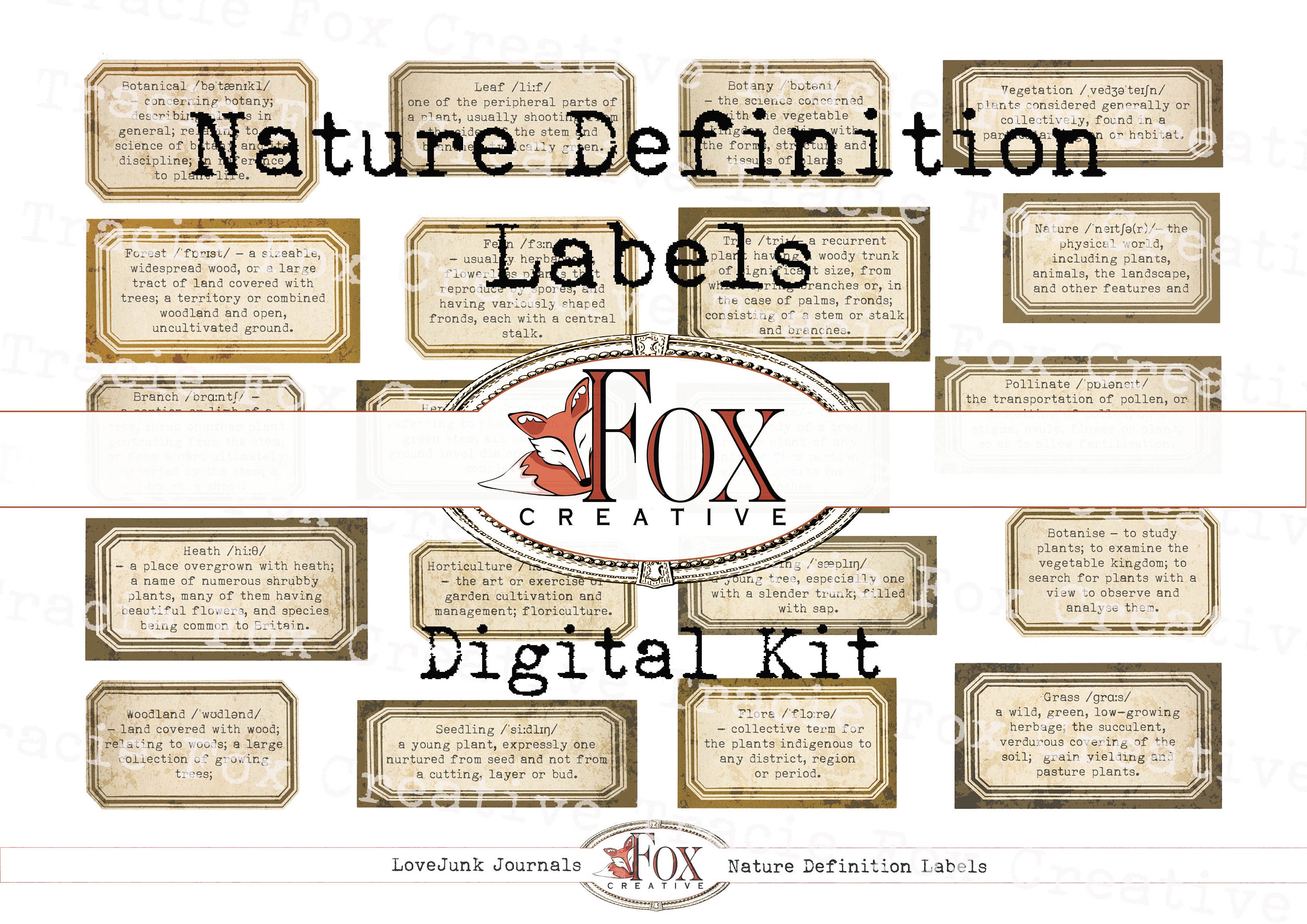 Nature Definition Labels, Digital Labels. DIGI19 94
