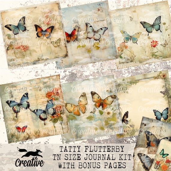 TATTY FLUTTERBY: TN Digital Journal Kit, Printable Scrapbook Papers (Bonus Pages Included) DIGI23 43
