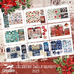2023 DECEMBER DAGELIJKSE ADVENT, digitale kerstdagboekkit, afdrukbaar plakboek Ephemera DIGI23 53