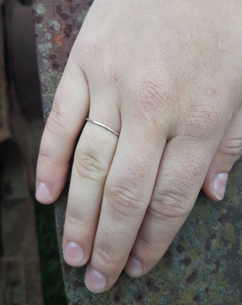 Petite Recycled Sterling Silver Ring Band