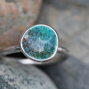 Turquoise Ring, Silver Enamel Jewellery, Coral Nature Inspired, The Sea and Me, Green and Blue, Ocean Lover image 2