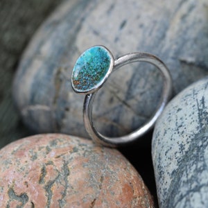 Turquoise Ring, Silver Enamel Jewellery, Coral Nature Inspired, The Sea and Me, Green and Blue, Ocean Lover image 6