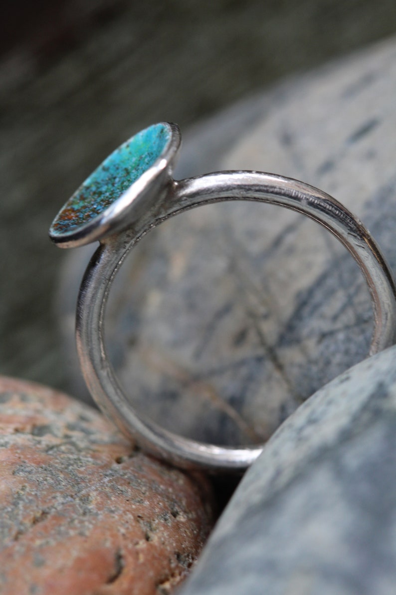 Turquoise Ring, Silver Enamel Jewellery, Coral Nature Inspired, The Sea and Me, Green and Blue, Ocean Lover image 4