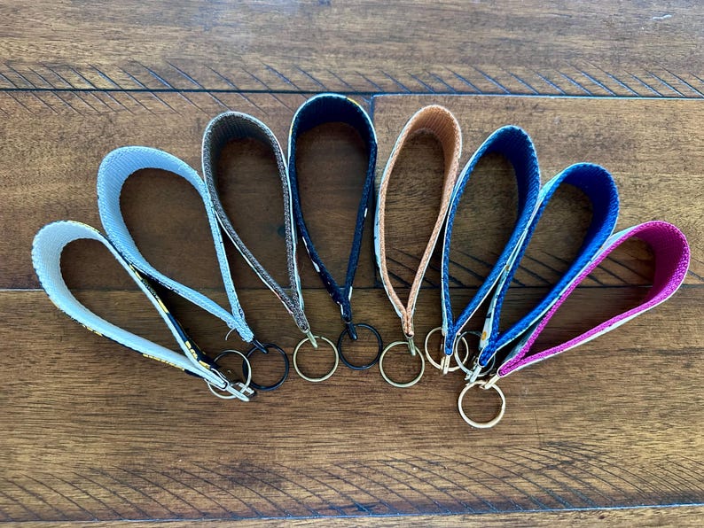 Fabric Wristlet Keychain: Cotton Webbing Key Fob Holder - Etsy