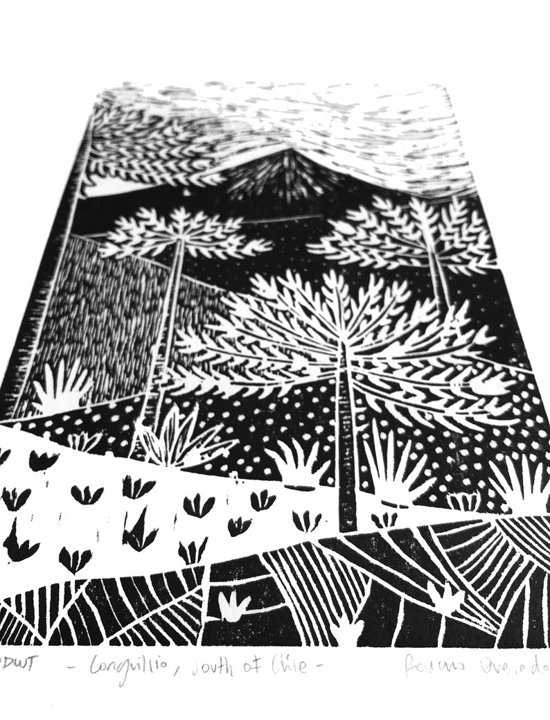 Handcarved Woodcut Print and Wall Landscapes Decor Etsy