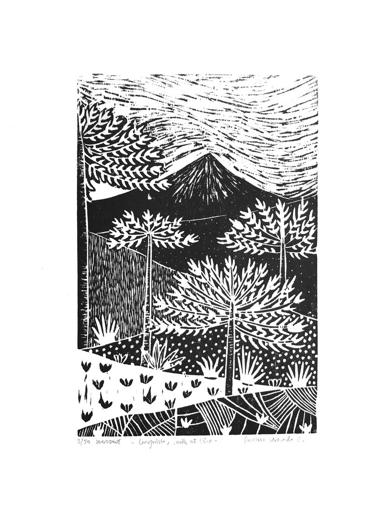 Handcarved Woodcut Print and Wall Landscapes Decor Etsy UK