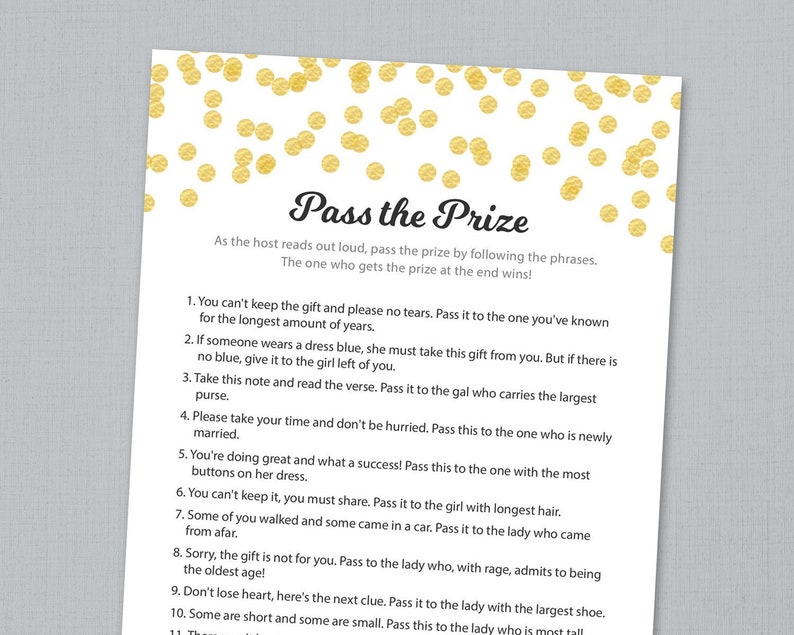 P the Prize Recreation, P the Reward, P the Parcel Rhyme Printable, Gold Confetti, Bridal Shower, Youngster Shower, Marriage Shower Video games, A001 photo relating to Baby Shower Pass the Prize Rhyme Printable referred to as P the Prize Recreation, P the Reward, P the Parcel Rhyme Printable, Gold Confetti, Bridal Shower, Boy or girl Shower, Marriage Shower Video games, A001