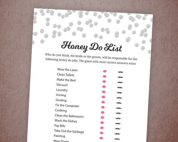 honey do list bridal shower honey dos game printable etsy honey do list printable