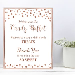 Candy Buffet Sign, Printable Candy Bar Sign, Rose Gold Burgundy Table Sign, Grab a Treat Sign, Baby Shower, Bridal Shower Decor, A003