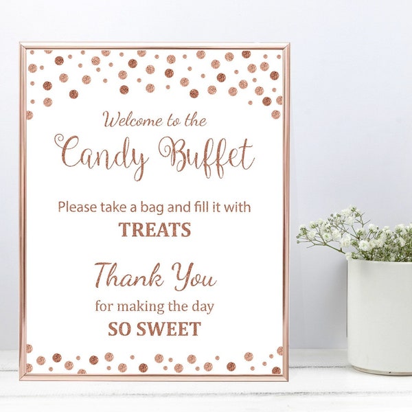 Candy Buffet Sign, Printable Candy Bar Sign, Rose Gold Burgundy Table Sign, Grab a Treat Sign, Baby Shower, Bridal Shower Decor, A003