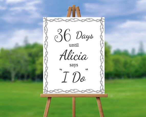 Bohemian Sign Days Until Mrs Sign Days Until I Do Sign Days C Etsy