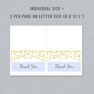 EDITABLE Thank You Cards Printable, Gold Glitter, Anniversary, Bridal ...