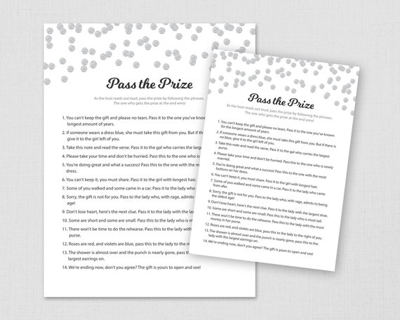 Pass the Prize Game, Pass the Gift, Pass the Parcel Rhyme