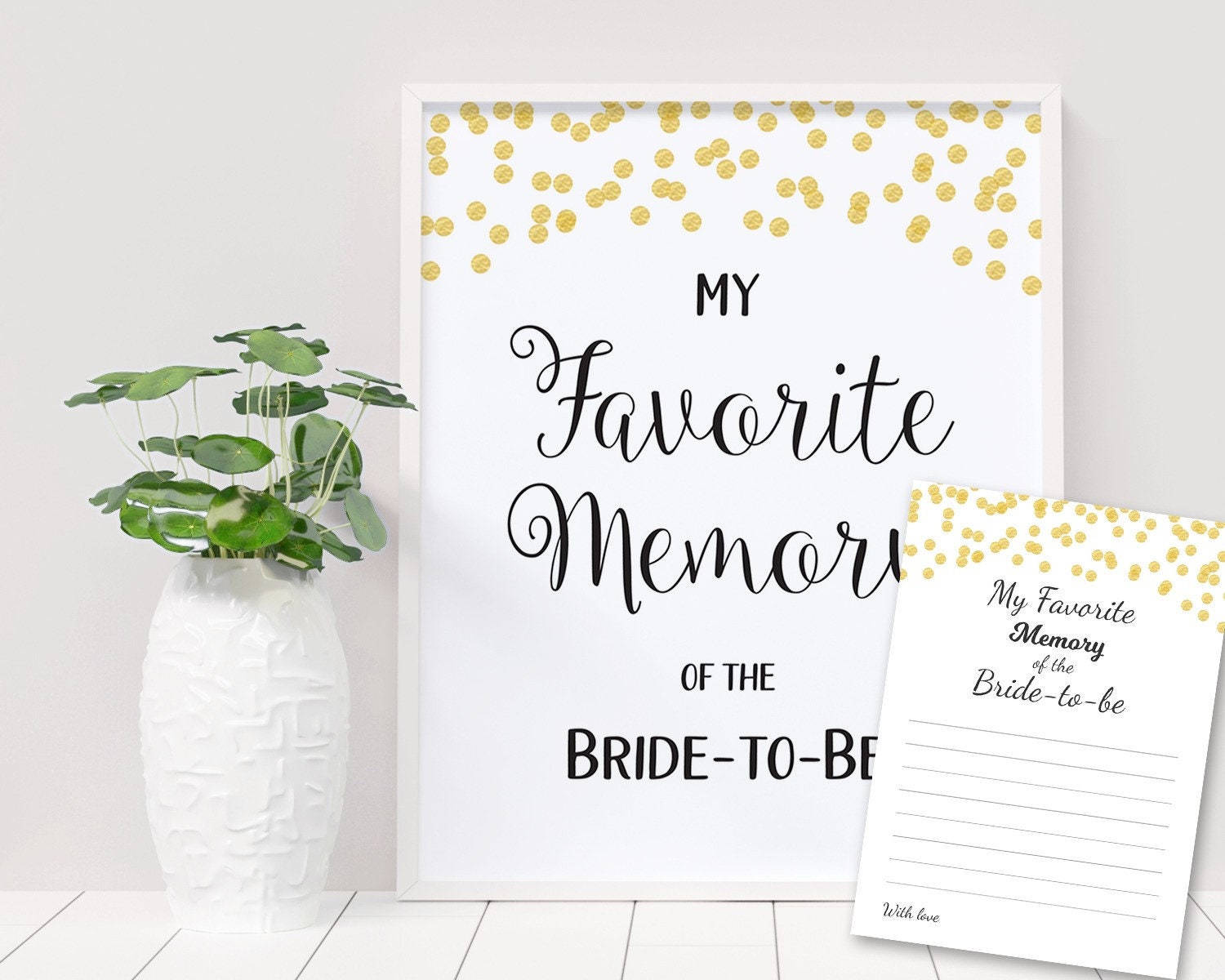 My Favorite Memory of the Bride Printable Card Gold Confetti - Etsy España