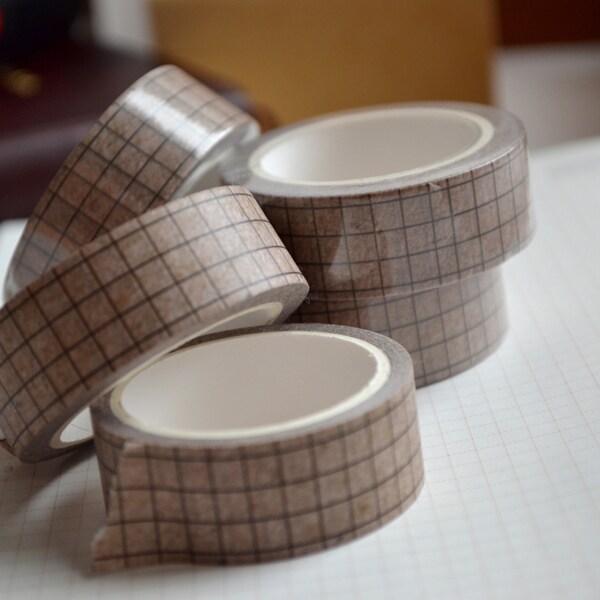 kraft grid washi tape (15MM X 10M)