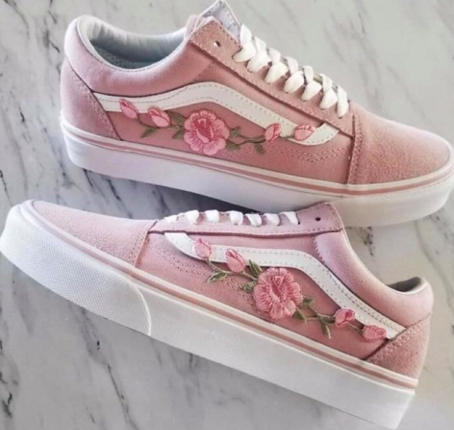 Custom Rose Embroidered Vans rose vans floral sneakers Etsy