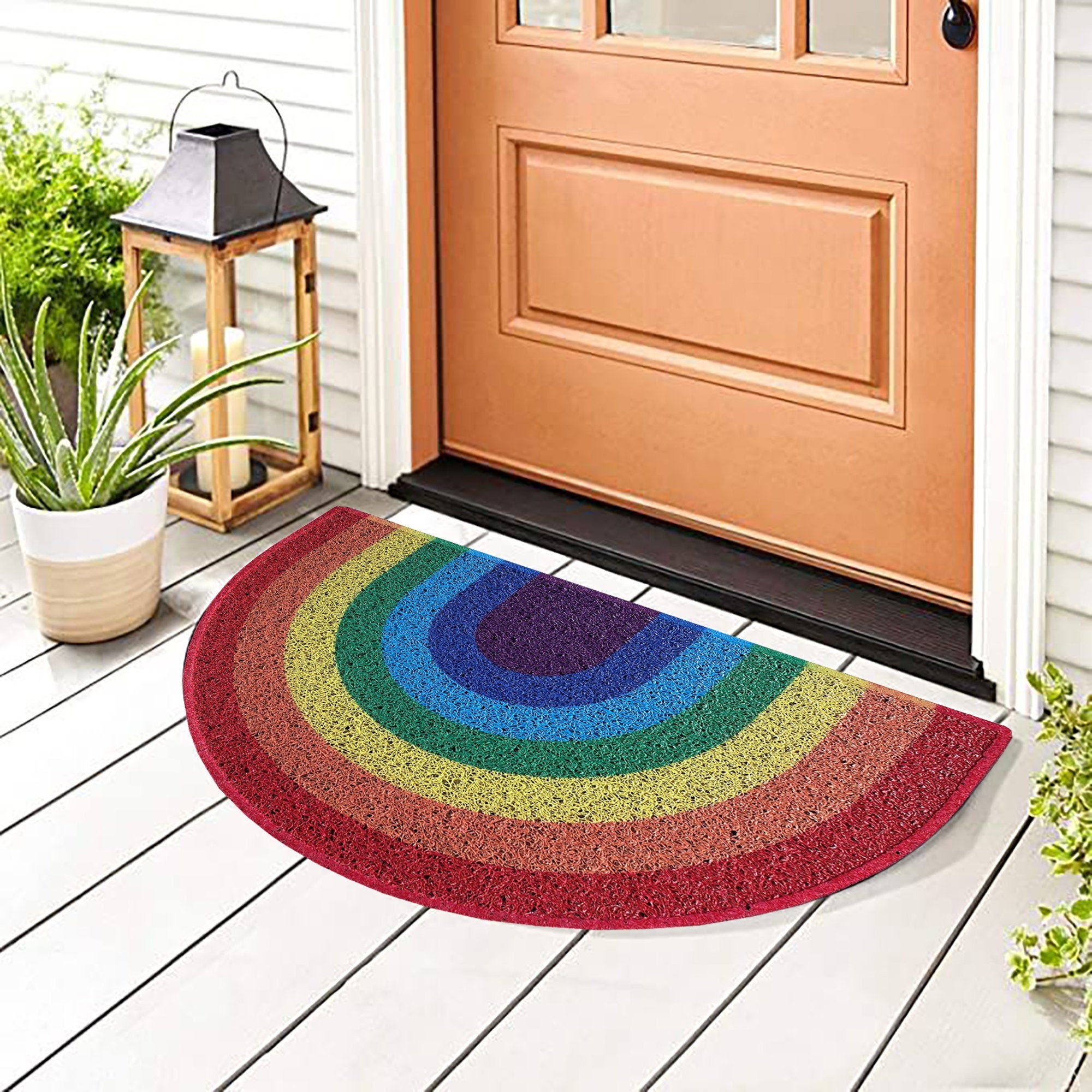 Rainbow Door Mat Floor Mat Home Decor Etsy