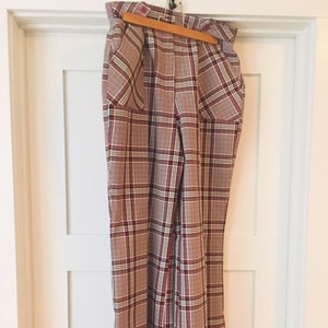 1970s disco plaid bell bottom flare pants size 16
