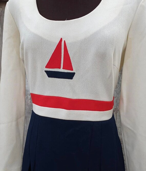 1970s sailboat dress sz LG L