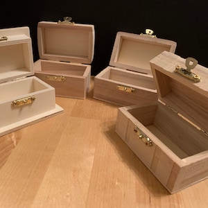 Small Unfinished Wood Jewelry Box: Handmade Keepsake Gift Box