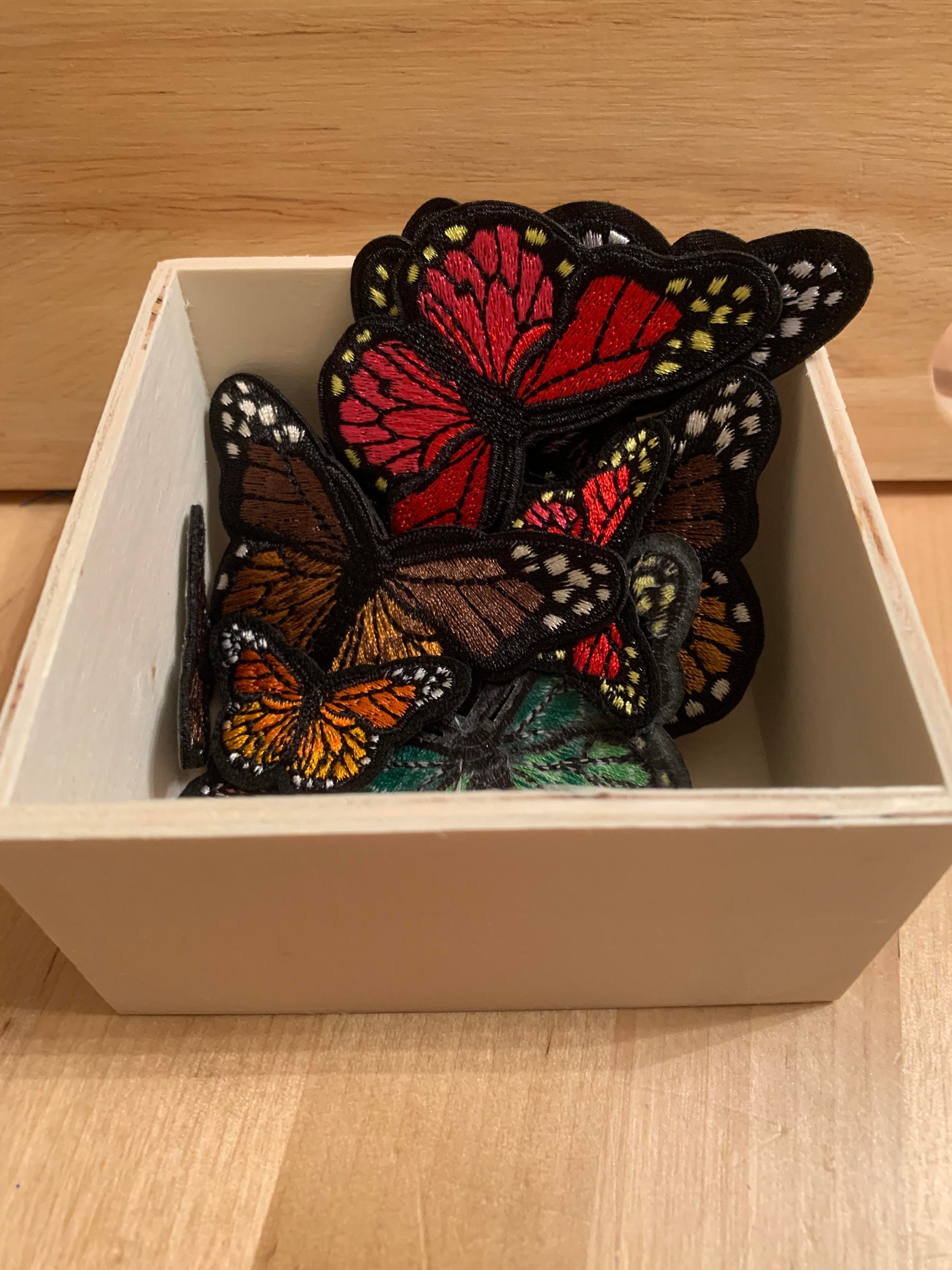 Butterfly Boxwood Pattern Wood Box, Butterfly Motif - Etsy