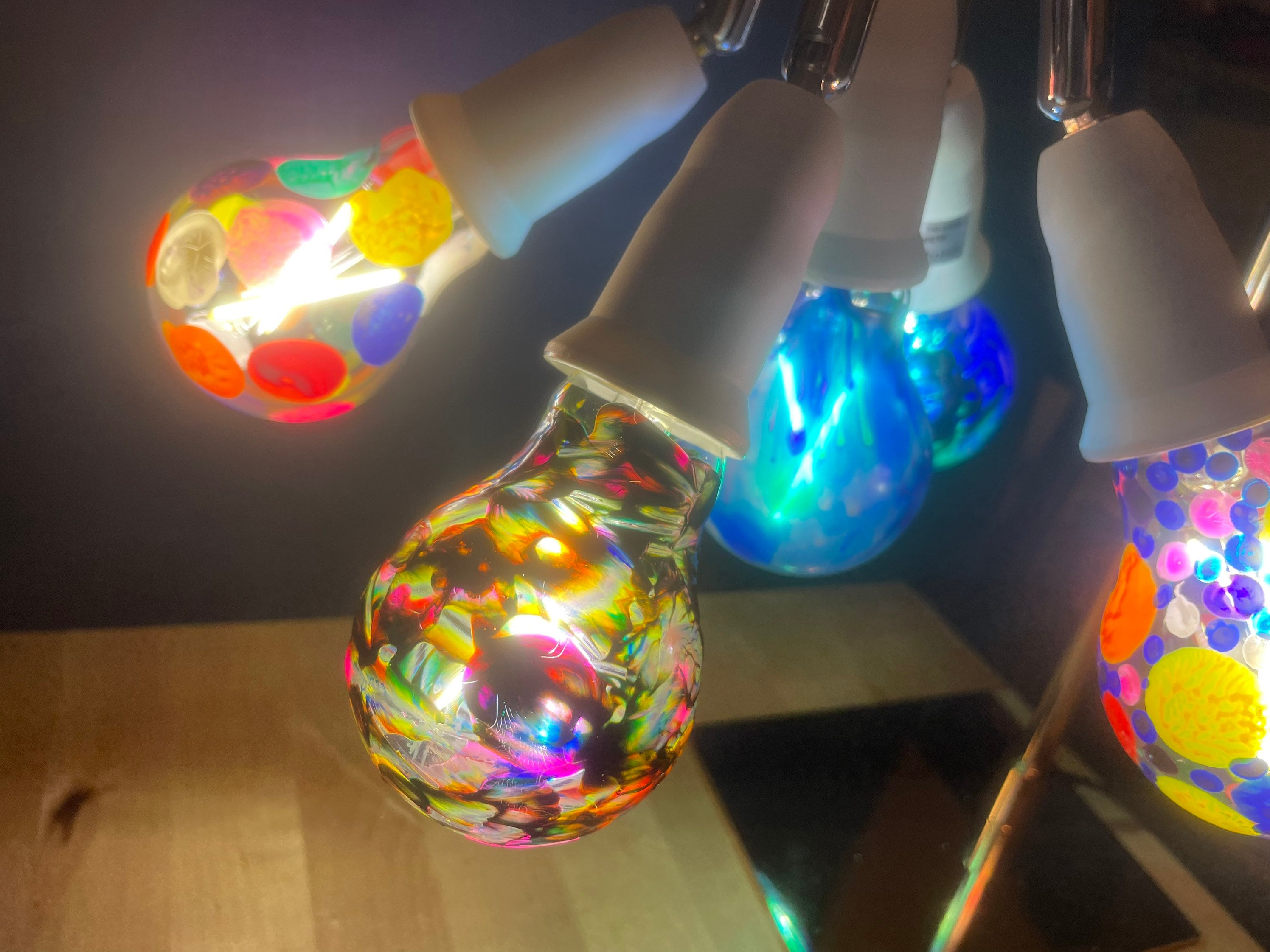 Hand painted light bulbs decorative light for artistic lighting and accent. Night light