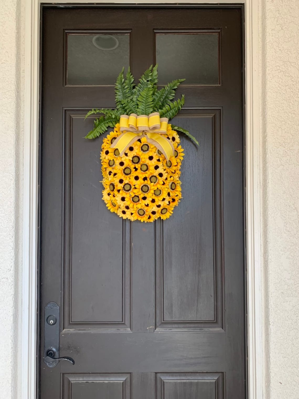 Pineapple wreath pineapple door decor pinapple door hanger Etsy