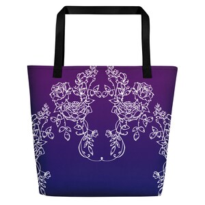 Rose Floral Beach Bag