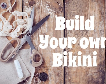 Build your own bikini, sequin, sparkly, sexy, unique swimwear