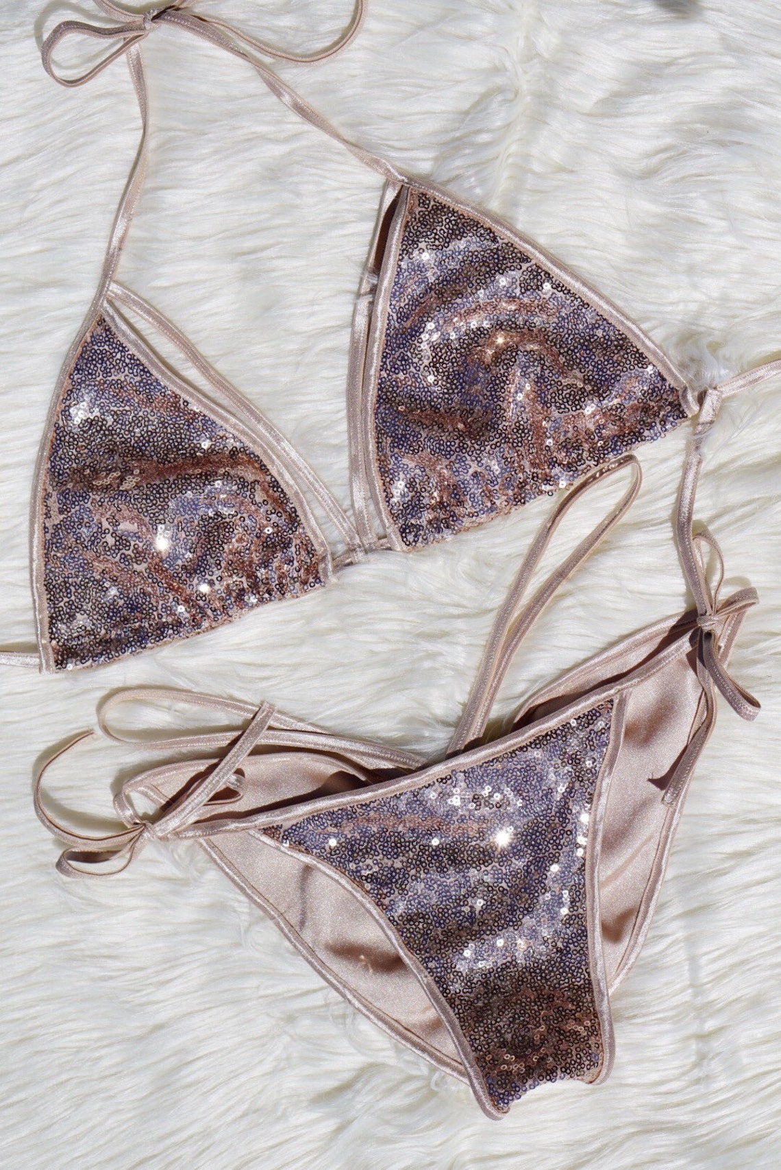 Sequin Bikini. Unique Strappy Fashion Swimwear. Sexy Etsy