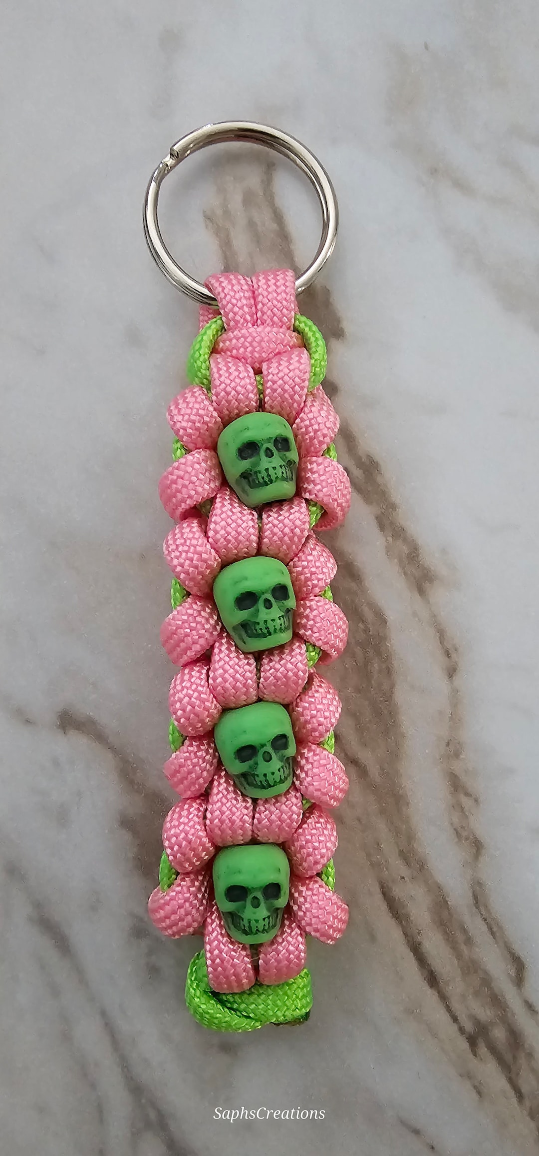 Custom Handmade Skull Paracord Daisy Keychain Etsy