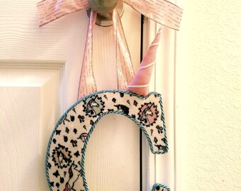 Monogram Door Hanger, Unicorn Door Hanger, Nursery Decor, Nursery, Initial Door Hanger, Unicorn, Custom Door Hanger