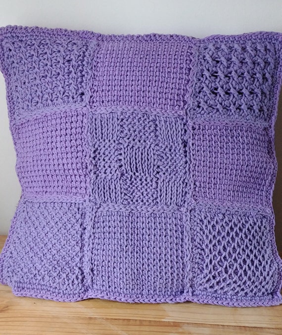 Handmade Patchwork Tunisian Crochet CUSTOM Tunisian Crochet Pillow Cover