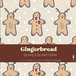 Weihnachten Lebkuchen Leckereien, nahtloses Wiederholungsmuster, Druck, Illustration, digital, handgezeichnet, persönliche kommerzielle Nutzung